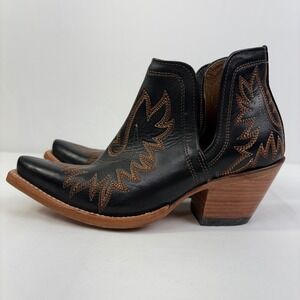 Ariat Dixon X Toe Western Embroidered Slip On Ankle Boots Brooklyn Black Size 6
